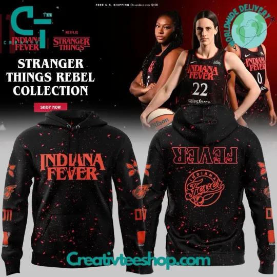 Discover Indi*ana Fever x Stran*ger Thin-gs Rebel Swingman Limited Edition 3D Hoodie