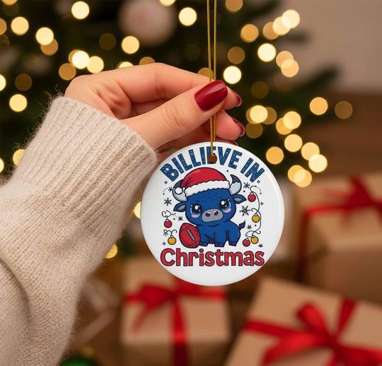 Buffalo Bills Christmas Ornament: Chibi Football Buffalo Holiday Decor