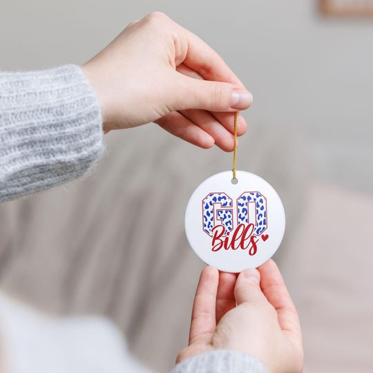 Buffalo Bills Ceramic Ornament | GO Bills Christmas Decor, Team Spirit Decoration, Sports Fan Gift, Holiday Keepsake, football Cheer Decoration