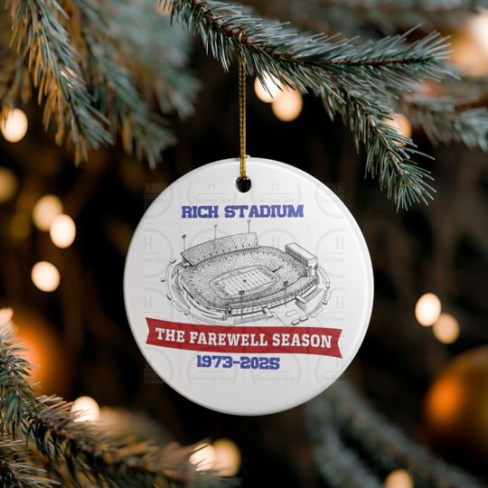 Rich Stadium Ornament, Farewell Season Josh Allen MVP Ceramic Ornament for Buffalo Fans, Holiday Gift, Football Season Keepsake