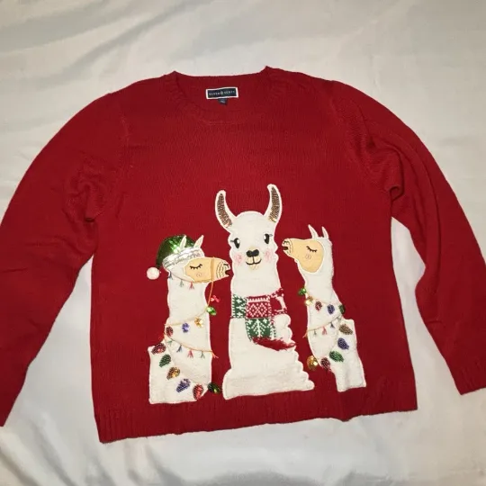 Karen Scott Ugly Christmas Sweater Women’s Size XXL Llama