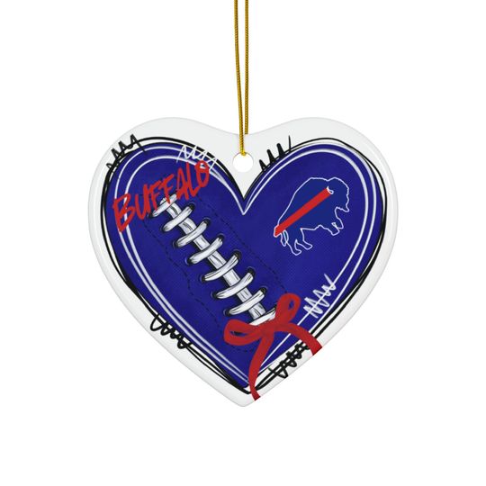 Buffalo Bills Football Ceramic Ornament, Buffalo Love, Bills Mafia, Bflo Heart, Buffalo, NY Decor, Super Bowl bound, Buffalo Bills, Josh