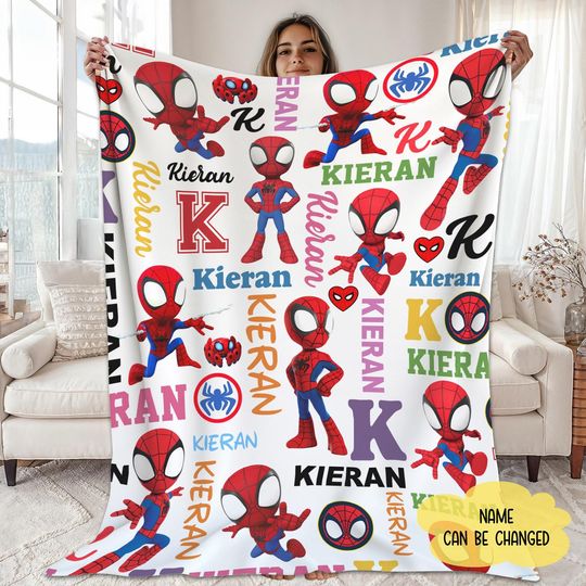 Discover Personalized Spidey And His Amazing Friends Blanket, Spidey Friends Fleece Blanket