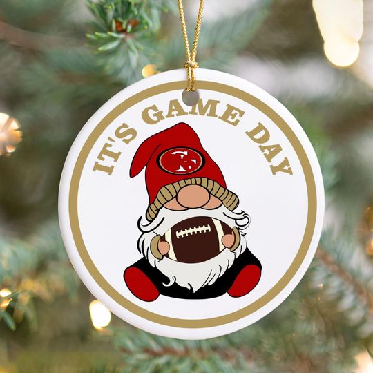 49ers Gnomie Ceramic Ornament - Football Fan Gift