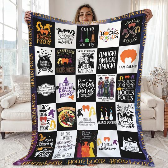 Halloween Hocus Pocus Fleece Blanket, Sarah Sanderson Blanket