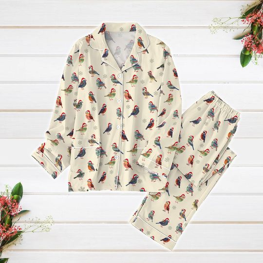 Discover Bird Christmas Pajamas Set, Hummingbird Xmas Pajamas, Animal Holiday Pajamas, Bird Lover Gift, Nature Lover Pajamas For Party
