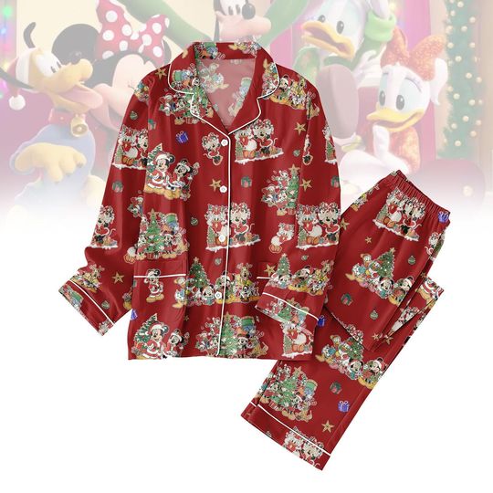 Discover Mickey Mouse Christmas Pajamas Set, Disney Family Matching Pajamas, Minnie Goofy Donald Pluto Sleepwear, Holiday Gift, Christmas Gift