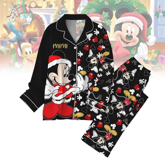 Discover Custom Disney Minnie Mouse Christmas Pajamas, Disneyland Matching Family Pjs, Michey And Friends Holiday Sleepwear, Cartoon Pajamas