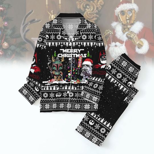 Discover Christmas Star Wars Pajamas Set, Darth Vader Santa Sleepwear, Stroomper Xmas Pajamas Pants, Disney Galaxy's Edge Santa Loungewear
