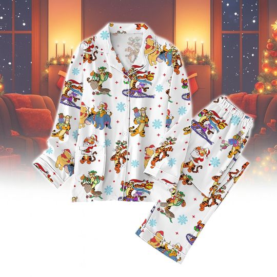 Discover Winnie the Pooh Christmas Pajamas Set, Cute Tigger Eeyore Holiday Sleepwear, Cozy Disney Family PJs, Disney Christmas Pjs, Xmas Pjs