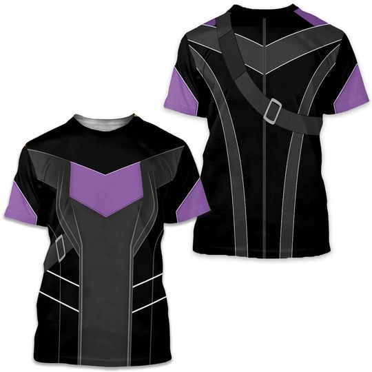 Clint Barton Hawkeye Inspired All-Over Print Costume T-Shirt | Marvel Hero Halloween Costume Idea | Theme Park Bounding, Cosplay Fun