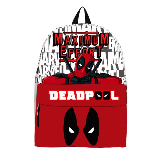 Deadpool Front Zip Student Backpack, Deadpool Backpack, Disney Backpack, Movie Backpack, Deadpool Lover Gifts, Gifts For Disney Fans