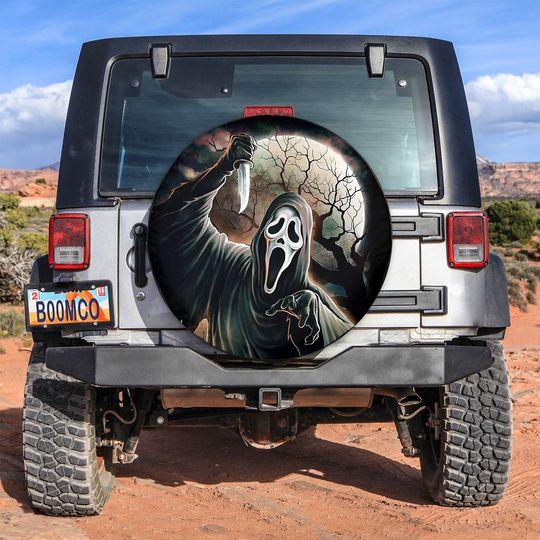 Ghostface Horror Scream Happy Halloween Car Spare Tire Cover