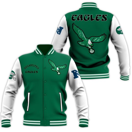Philadelphia Eagle's Varsity Bomber Jacket  For Die-Hard football Fans
