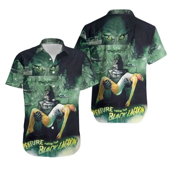 Retro Horror Creature from the Black Lagoon Hawaiian
