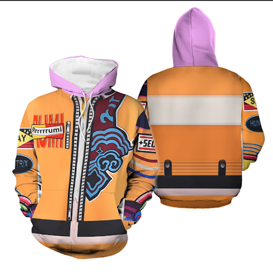 Rumi Cosplay Costume Set, Halloween K-pop Demon Hunters Outfit Set, Rumi Huntrix Kpop Hoodi, Cosplay Demon Hunter Jogger