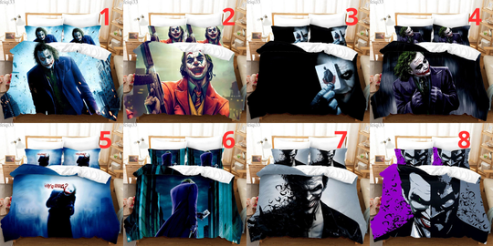 Joker Quilt Cover Bedding Set 3PCS Duvet Cover Two Pillowcases Comforter Cover