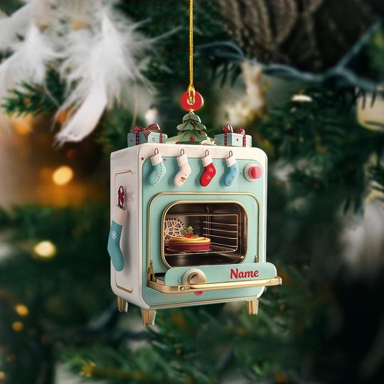 Discover Personalized Oven Ornament, Oven 2D Flat Christmas Tree Ornament, Bakery Ornament, Chef Ornament, Xmas Gifts