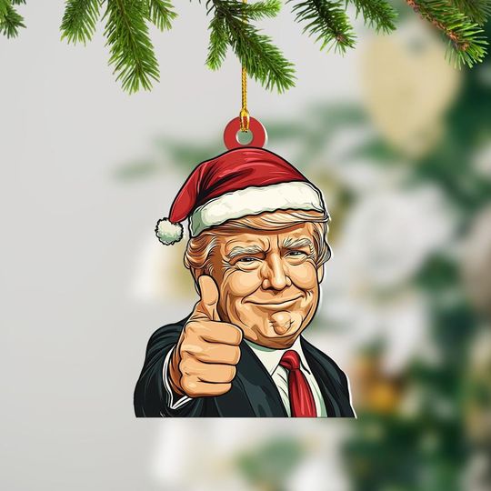 Discover Trump Thumbs Up Ornament, MAGA Ornament, 2D Flat Trump Christmas Hanging Decor, Gift For Trump Supporter ID-1119-AAV2