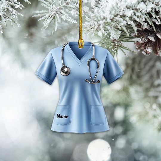 Discover Personalized Nursing Scrubs Ornament, Nurse Uniform Car Ornament, Nurse Christmas Ornament, Nurse Outfit Ornament, Nurse Gift TD-1119-0FZ8