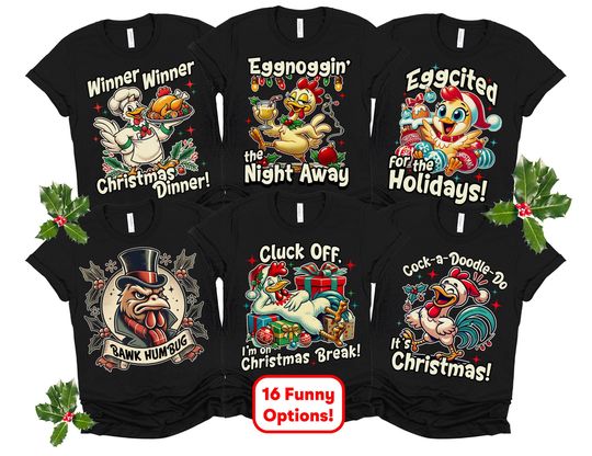 Discover Family Group Chicken Shirts Matching Christmas Chicken Farm Shirts Funny Christmas Party Shirts Matching Family Christmas Shirts Farmer Tees