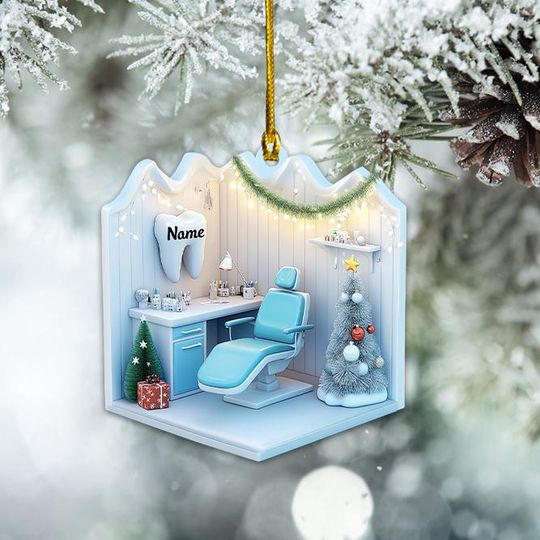 Discover Dental Clinic Christmas Ornament, Dental Office Ornament, Dentist Ornament Gift, Dental Assistant Ornament, Dental Hygienist TD-1119-EFRY