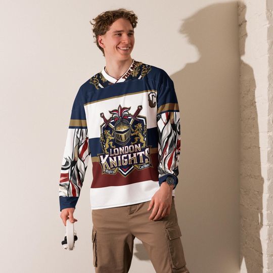 Discover London Knights Ice Hockey Jersey Fan Merch Recycled hockey
