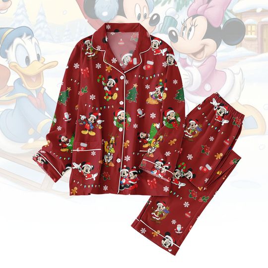 Discover Mickey Mouse Christmas Pajamas Set, Disney Mouse Xmas Women Pajamas, Disneyland Holiday Pjs, Mickey Minnie Xmas Loungewear Gifts