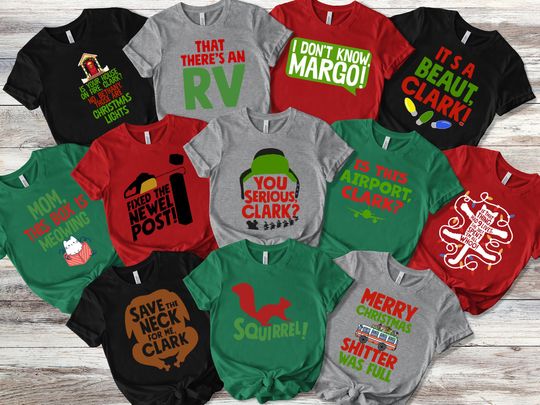 Discover 27 Quotes National Lampoon's Christmas Vacation T-Shirts | Funny Holiday Movie Quotes | Griswold Family Christmas Tees,Family Matching Shirt