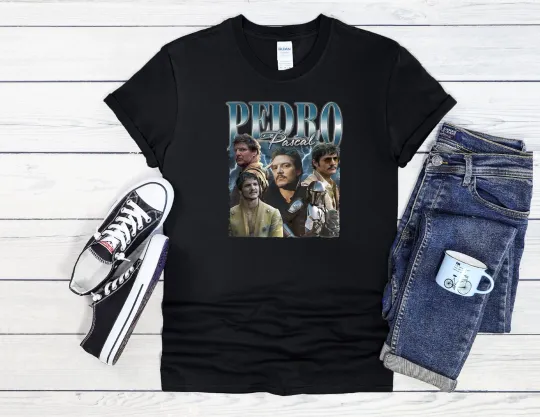 Pedro Pascal T-Shirt Fan Art Collage Unisex Shirt Baseball
