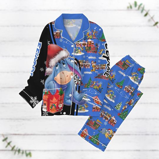 Discover Eeyore Santa Christmas Pajamas Set, Eeyore Donkey Xmas Pajamas, Winnie The Pooh Holiday Pajamas, Disney Pooh Shirt, Magic Kingdom Shirt