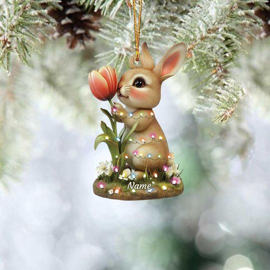 Discover Bunny Christmas Ornament, Rabbit Hanging Ornament Xmas Holiday Gift