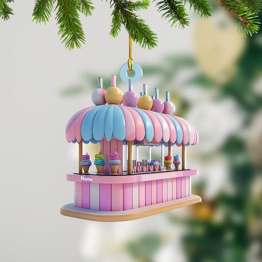 Discover Ice Cream Stand Christmas Ornament, Christmas Tree Decor, Loved Ice Cream Stand Ornament, Hanging Ornament Gift