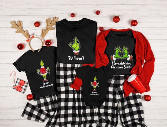 Discover I Love Matching Christmas Shirts, But I don't Shirt, My Mom Made Me Do It, Couples Shirts, Christmas Shirt, Couples Shirts, funny character Family