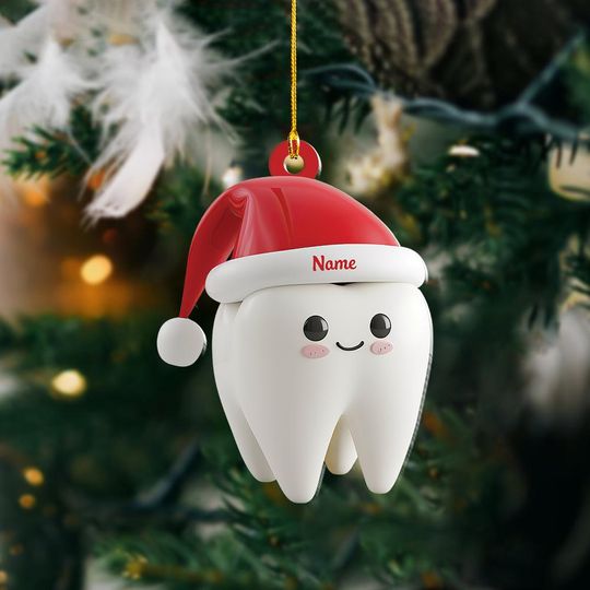 Discover Cute Tooth Christmas Ornament, Dentist Gift, Dental Office, Dental Clinic Ornament, Dental Hygienist Gift Dental Christmas Gift ID-1106-MQJQ
