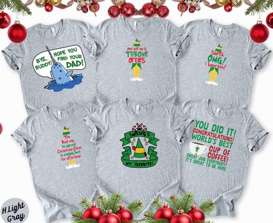 Discover Funny Elf Christmas Shirt: Matching Holiday Family Tees