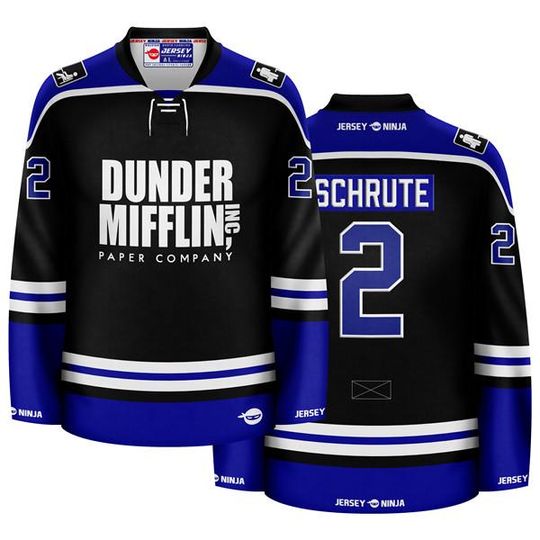 Discover Dunder Mifflin Dw Schrute Black Hockey Jersey