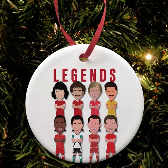 Discover Liverpool Legends Tree Decoration Flat Ceramic Bauble Liverpool Bauble Great Gift For Fans