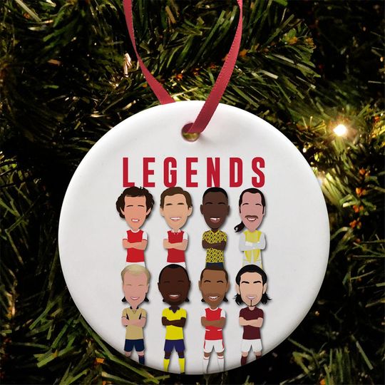 Discover Arsenal Legends Tree Decoration Flat Ceramic Bauble Arsenal Bauble Great Gift For Gunners