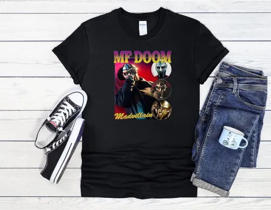 Discover MF Dooom Shirt Madvillain Rap Icon Men Women Unisex T Shirt Hoodie Baseball 3951