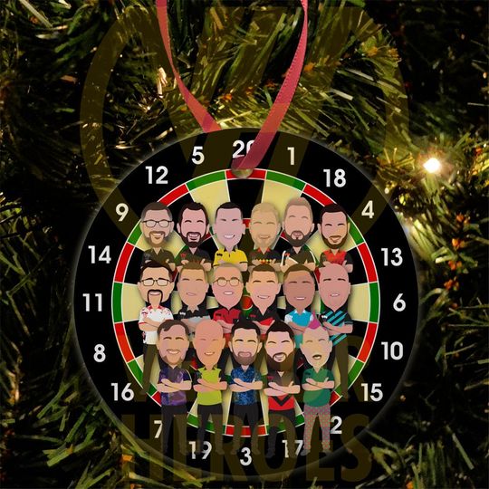 Discover Darts Stand Up If You Love The Darts Christmas Tree Decoration Flat Ceramic Bauble Great Xmas Gift For Darts Fans Printed In The UK