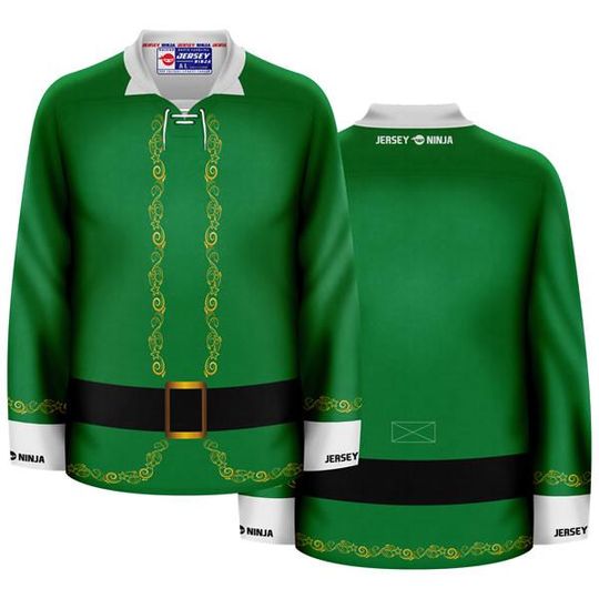 Discover Christmas Elf Outfit Hockey Jersey