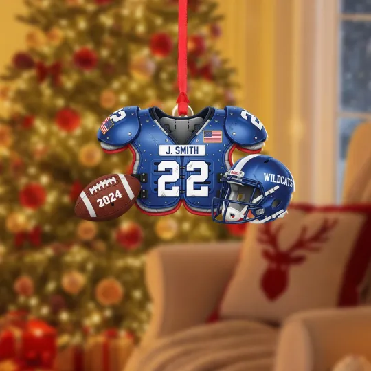 Discover Custom Football Jersey Ornament 2024 – Personalized Name & Number Gift