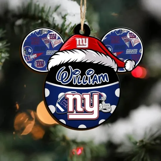 Discover Personalized New York Football Team Giants Christmas Ornament Holiday Gift Decor