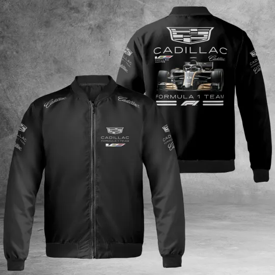 Discover Cadillac Racing Formula 1 One  All-over Print Windproof Bomber Jacket