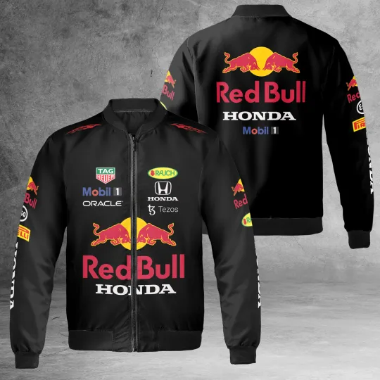 Discover Formula One F-1 Racing Team Printed Windproof Unisex Bomber Jacket