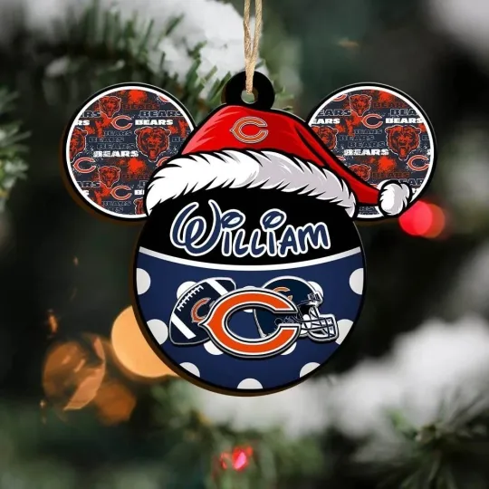 Discover Personalized Chicago Football Team Bears Christmas Ornament Holiday Gift Decor