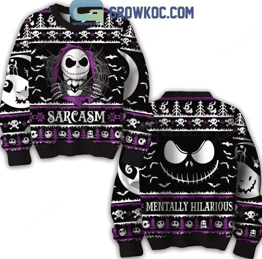 Nightmare Before Christmas Sarcasm Mentally Hilarious Ugly Sweater