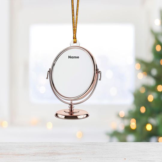 Discover Round Mirror Christmas Ornament, Christmas Tree Decor, Loved Mirror for Make Up Ornament, Hanging Ornament Gift
