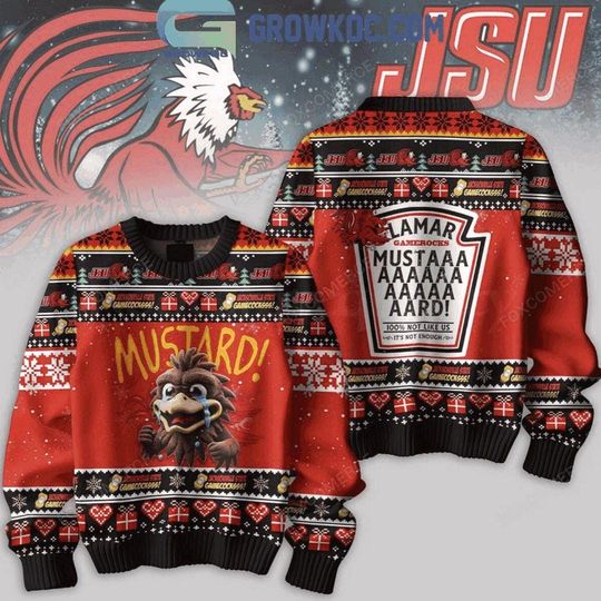 Discover Jackson State Gamecocks Mustard Kendrick Lamar Christmas Ugly Sweater